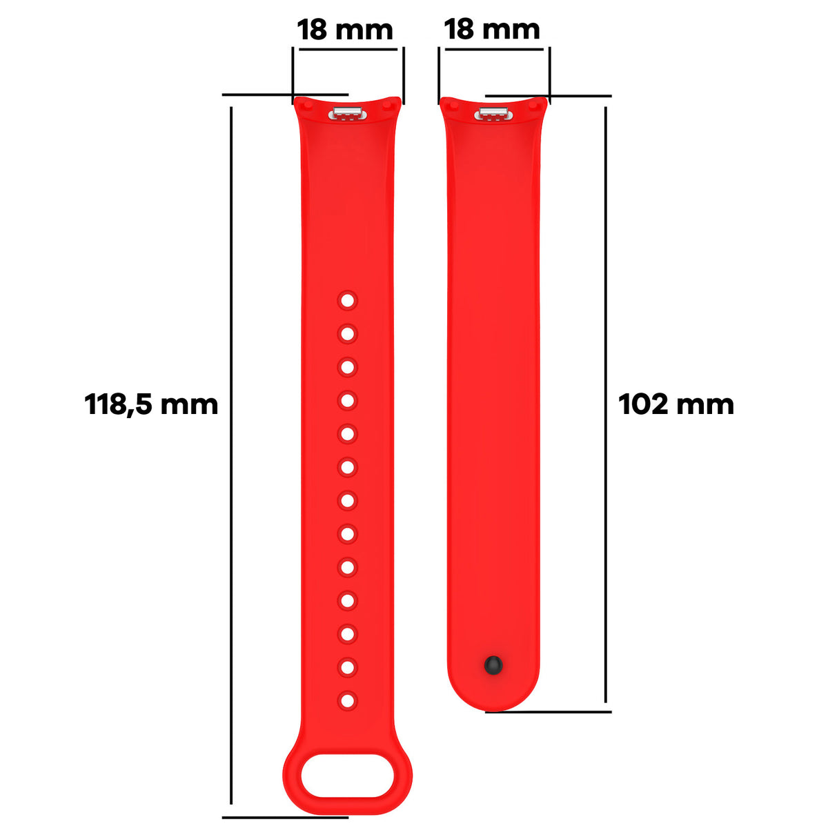 Armband für Xiaomi Smart Band 10 / 9 / 9 NFC / 8, Bizon Strap Watch Dots, Rot