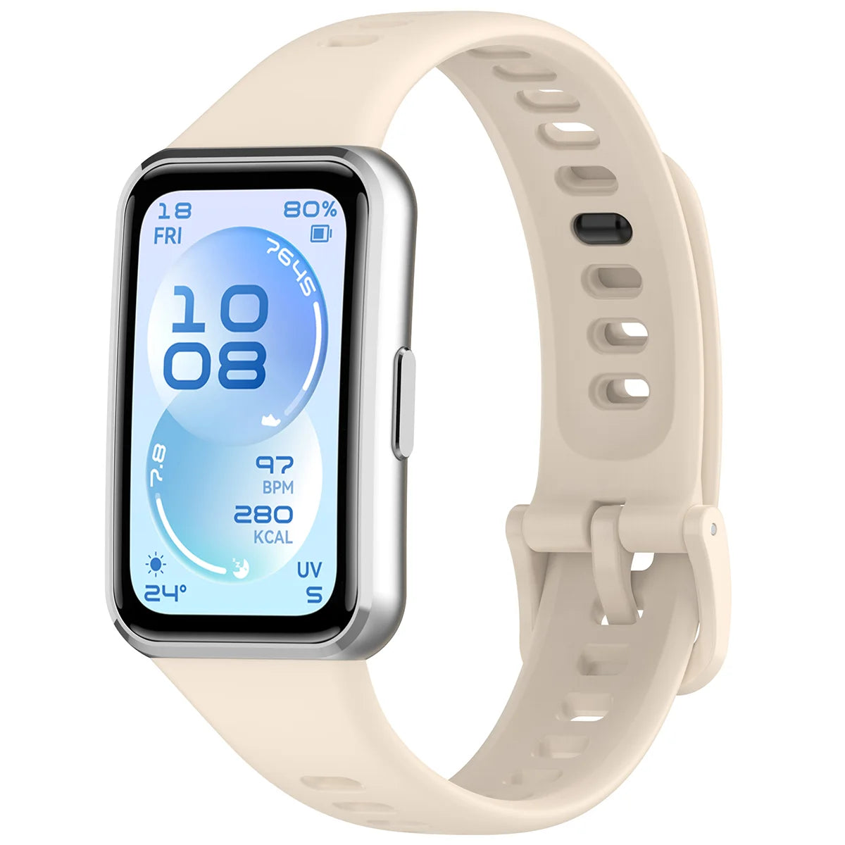 Armband für Huawei Band 11 / 11 Pro, Bizon Strap Watch Silicone, Beige