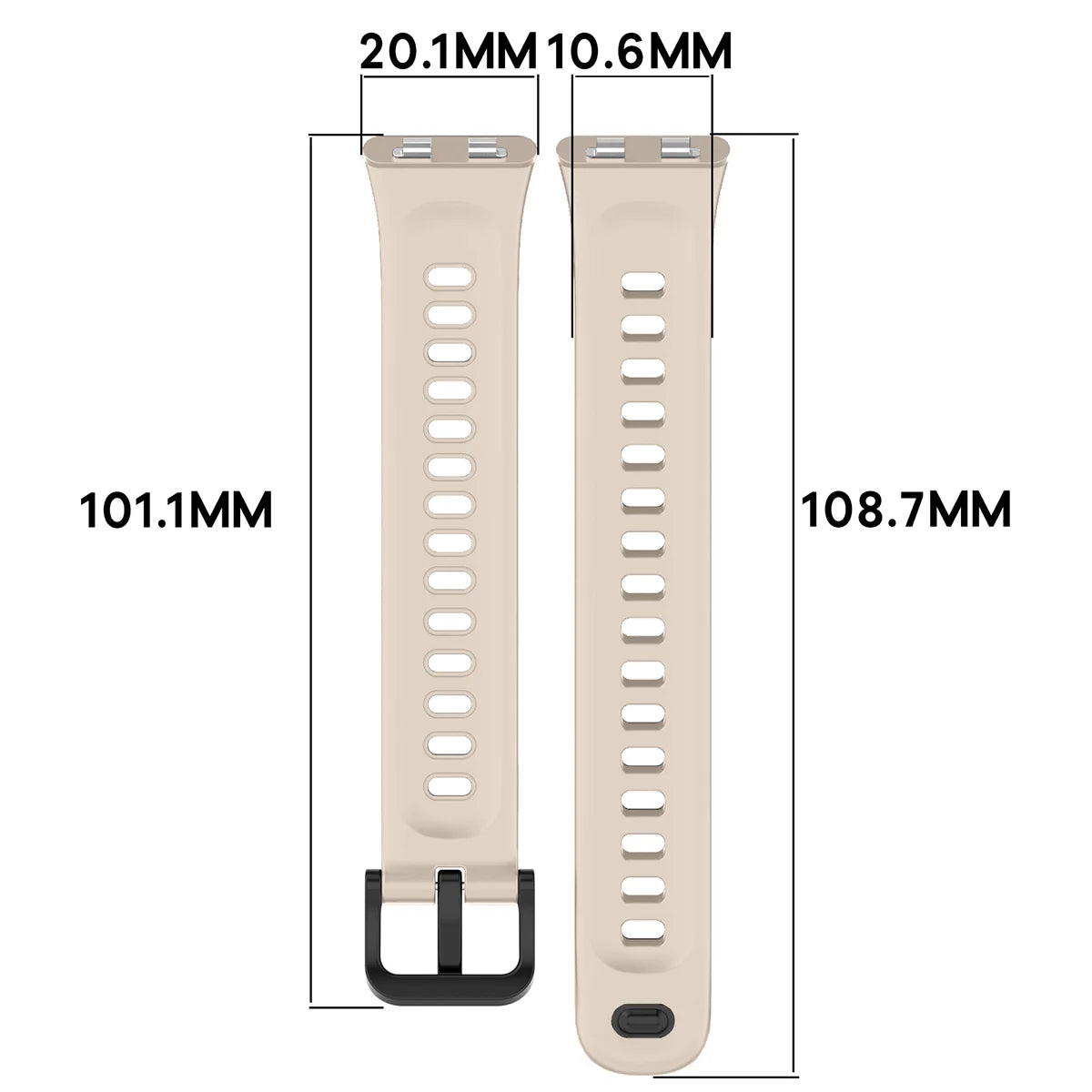 Armband für Huawei Band 11 / 11 Pro, Bizon Strap Watch Silicone, Beige