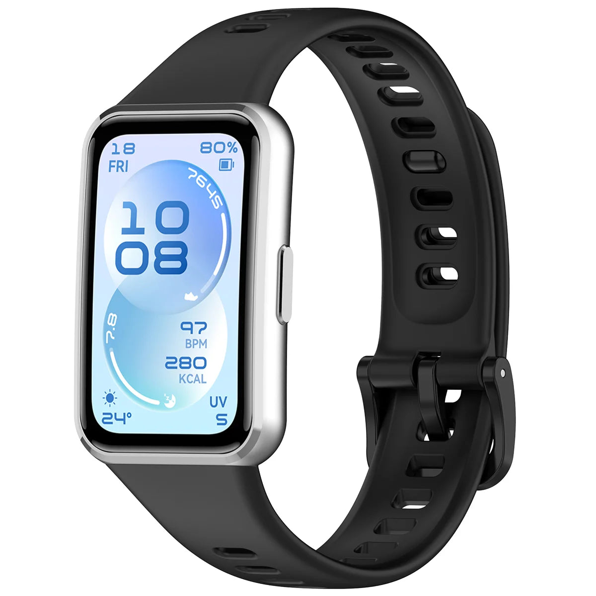 Armband für Huawei Band 11 / 11 Pro, Bizon Strap Watch Silicone, Schwarz