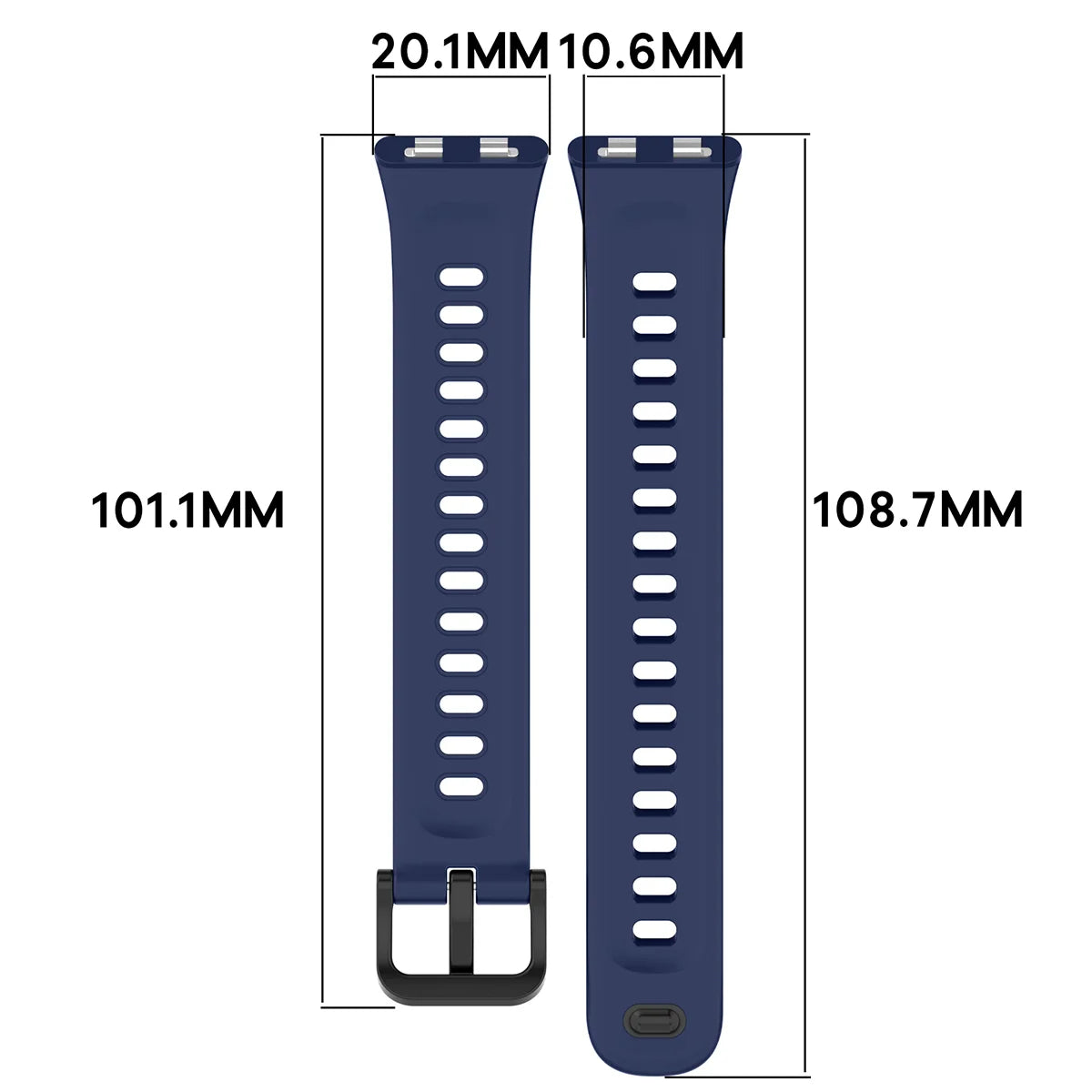 Armband für Huawei Band 11 / 11 Pro, Bizon Strap Watch Silicone, Dunkelblau