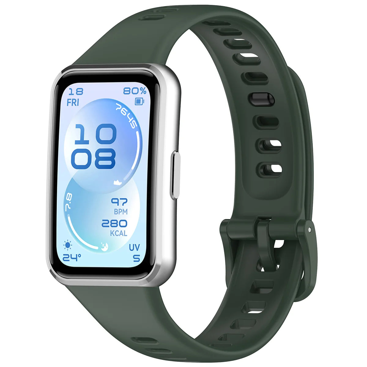 Armband für Huawei Band 11 / 11 Pro, Bizon Strap Watch Silicone, Dunkelgrün