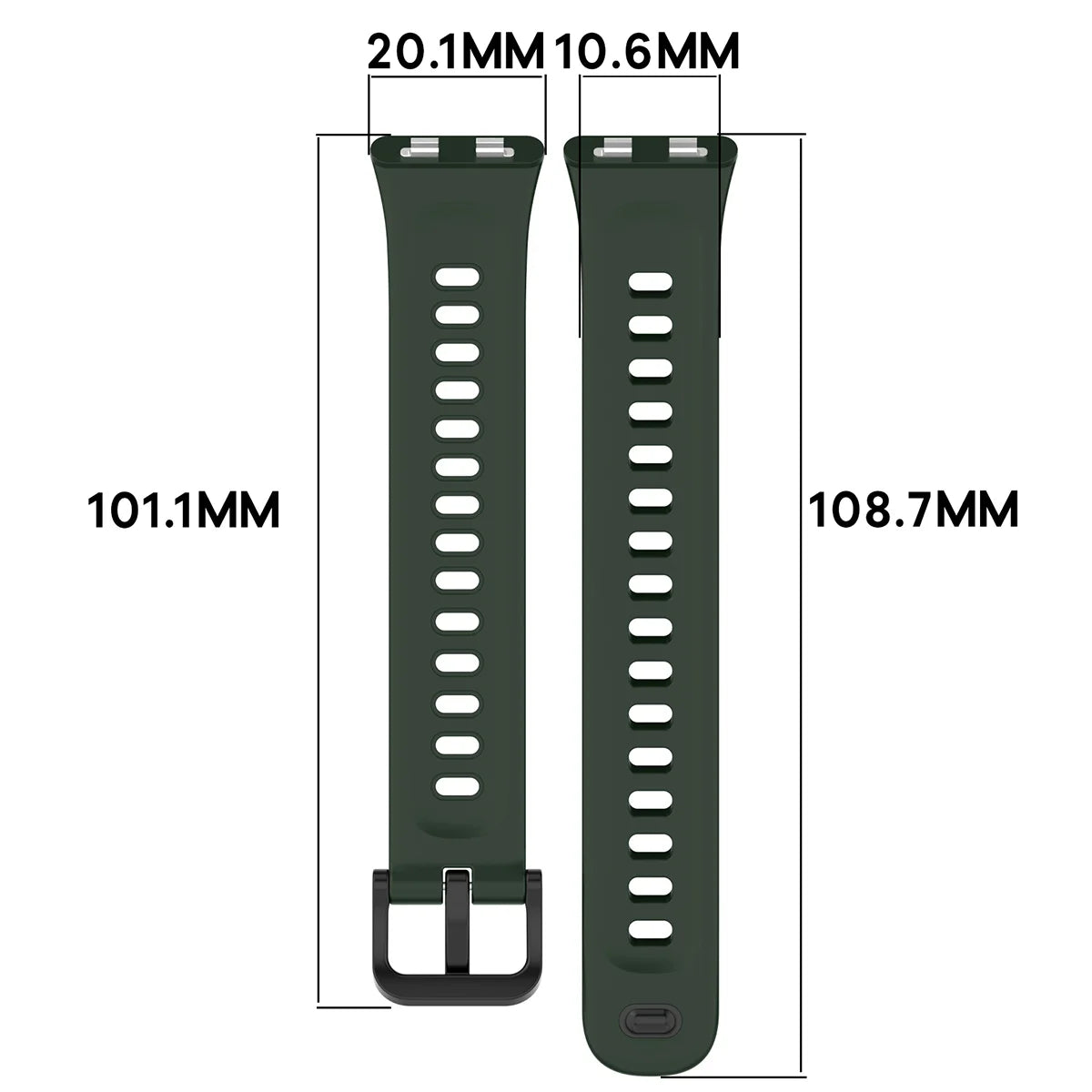 Armband für Huawei Band 11 / 11 Pro, Bizon Strap Watch Silicone, Dunkelgrün