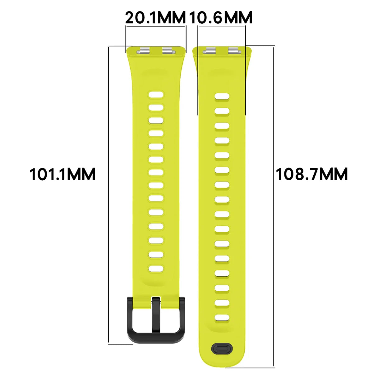 Armband für Huawei Band 11 / 11 Pro, Bizon Strap Watch Silicone, Zitrone