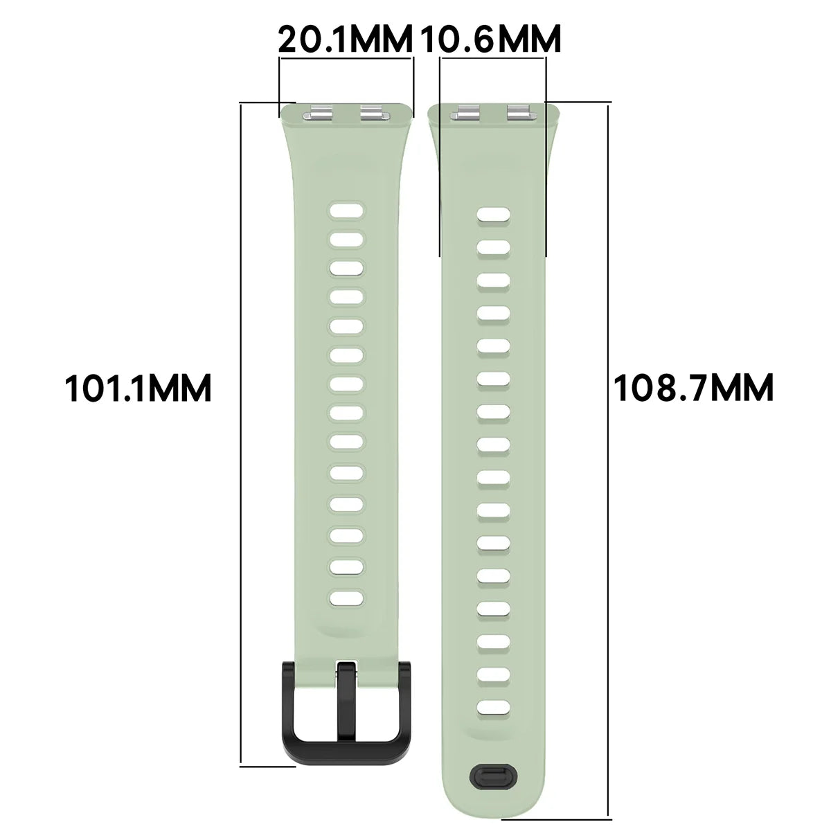 Armband für Huawei Band 11 / 11 Pro, Bizon Strap Watch Silicone, Hellgrün