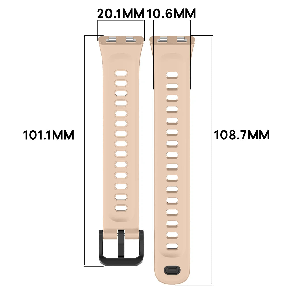 Armband für Huawei Band 11 / 11 Pro, Bizon Strap Watch Silicone, Hellrosa