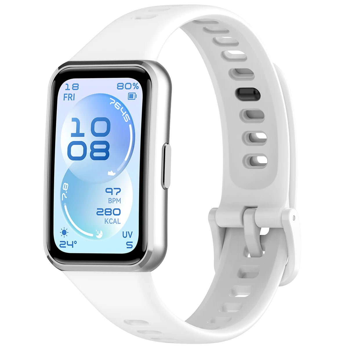 Armband für Huawei Band 11 / 11 Pro, Bizon Strap Watch Silicone, Weiß