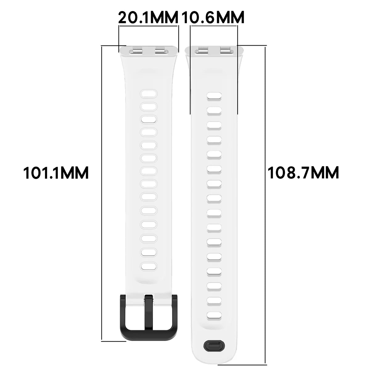 Armband für Huawei Band 11 / 11 Pro, Bizon Strap Watch Silicone, Weiß