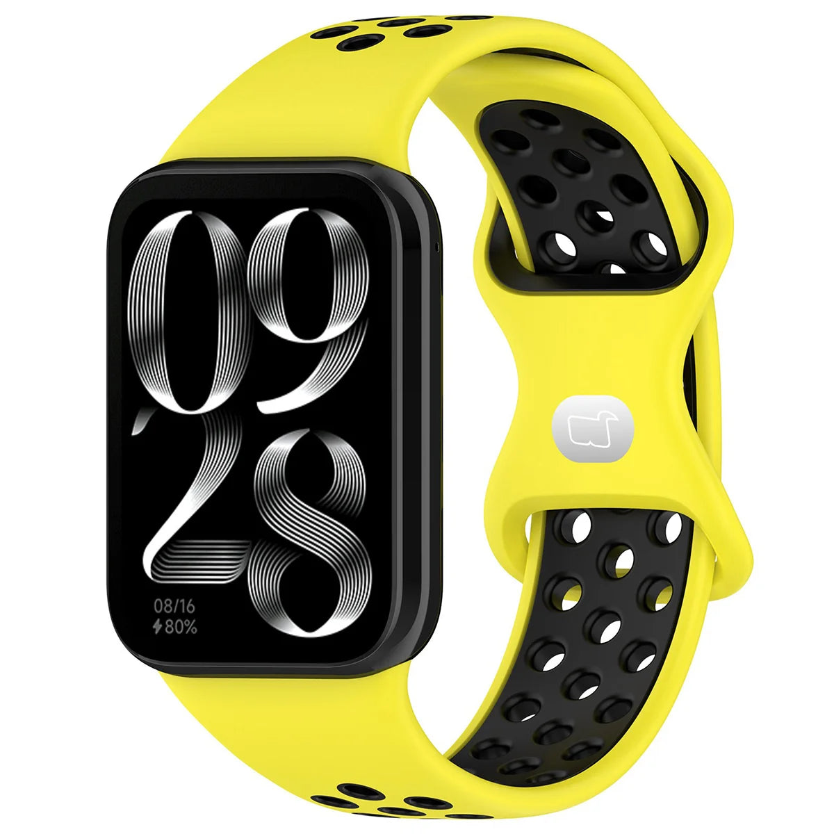 Armband für Xiaomi Redmi Watch 4 / 6 / 5, Xiaomi Smart Band 8 Pro / 9 Pro / 10 Pro, Bizon Strap Watch Octo, Gelb-Schwarz (1/6)