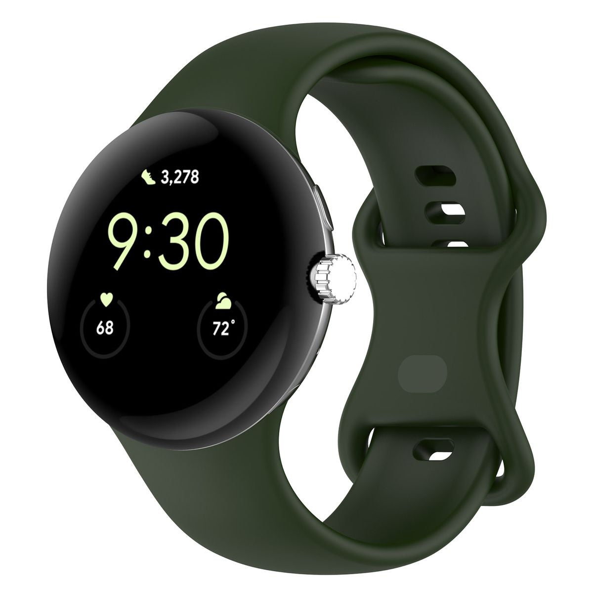 Armband für Google Pixel Watch (45mm), Bizon Strap Watch Silicone S,