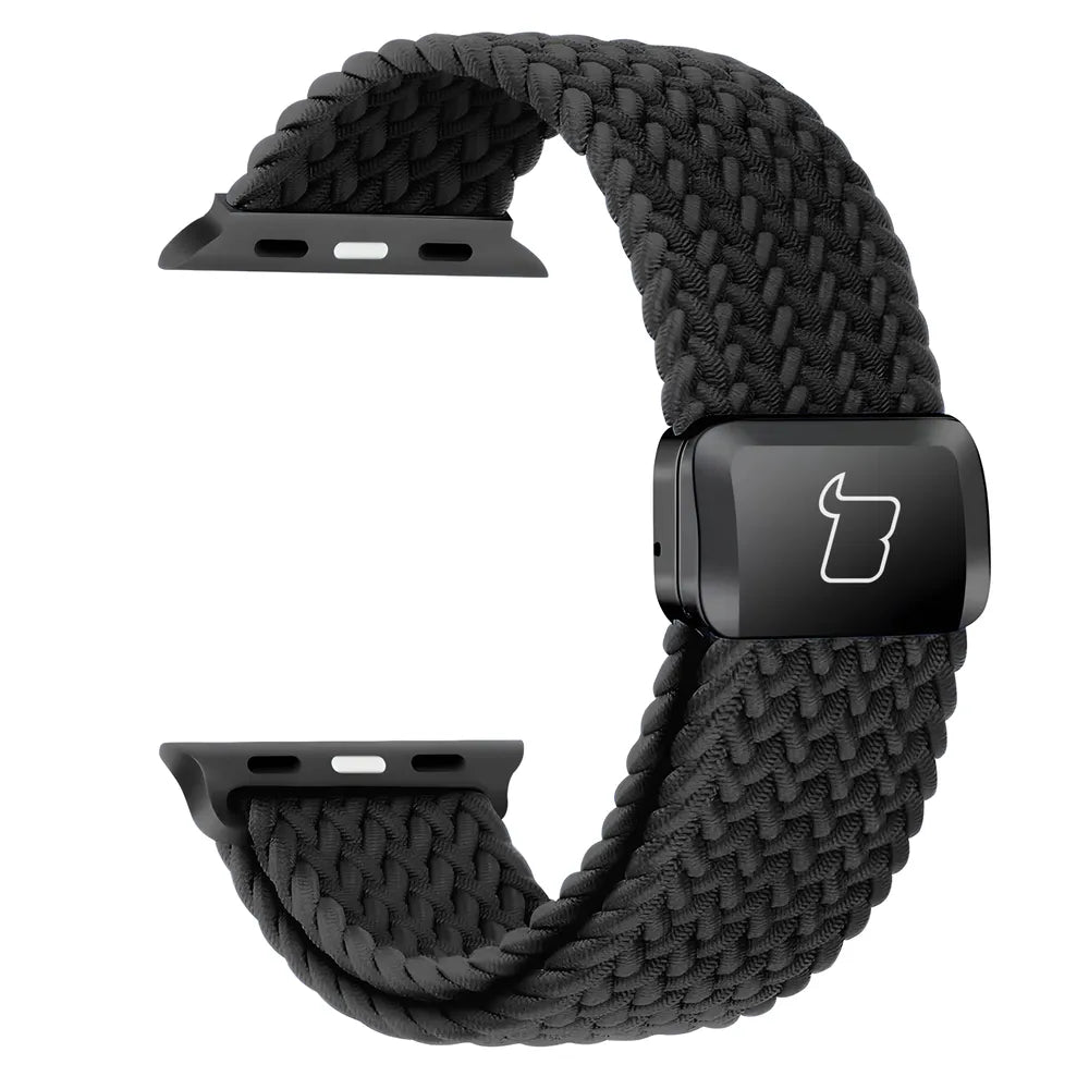 Nylon-Uhrenarmband für Apple Watch 38/40/41/42 mm, Bizon Strap Watch Trenza, Schwarz (3/3)