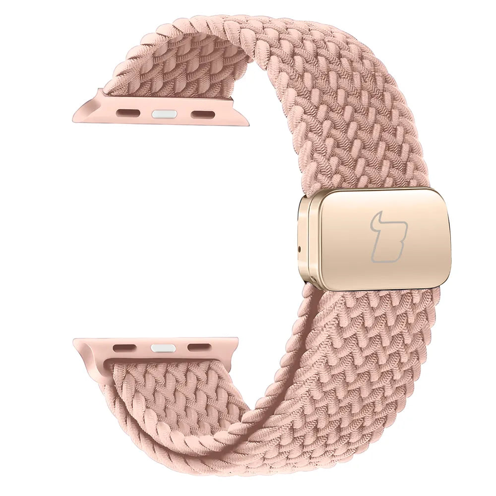 Nylon-Uhrenarmband für Apple Watch 38/40/41/42 mm, Bizon Strap Watch Trenza, Hellrosa (3/3)