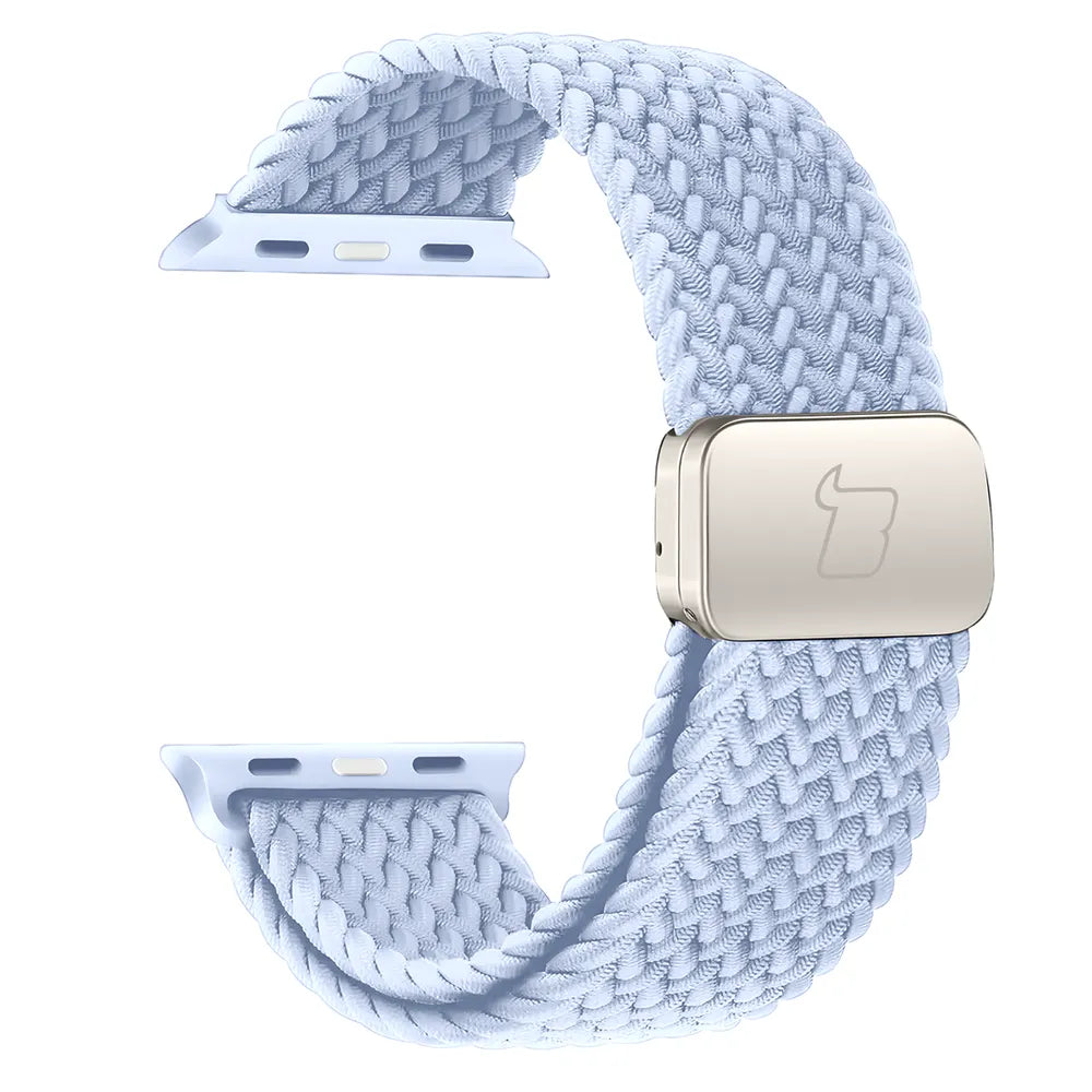 Nylon-Uhrenarmband für Apple Watch 38/40/41/42 mm, Bizon Strap Watch Trenza, Hellblau (3/3)