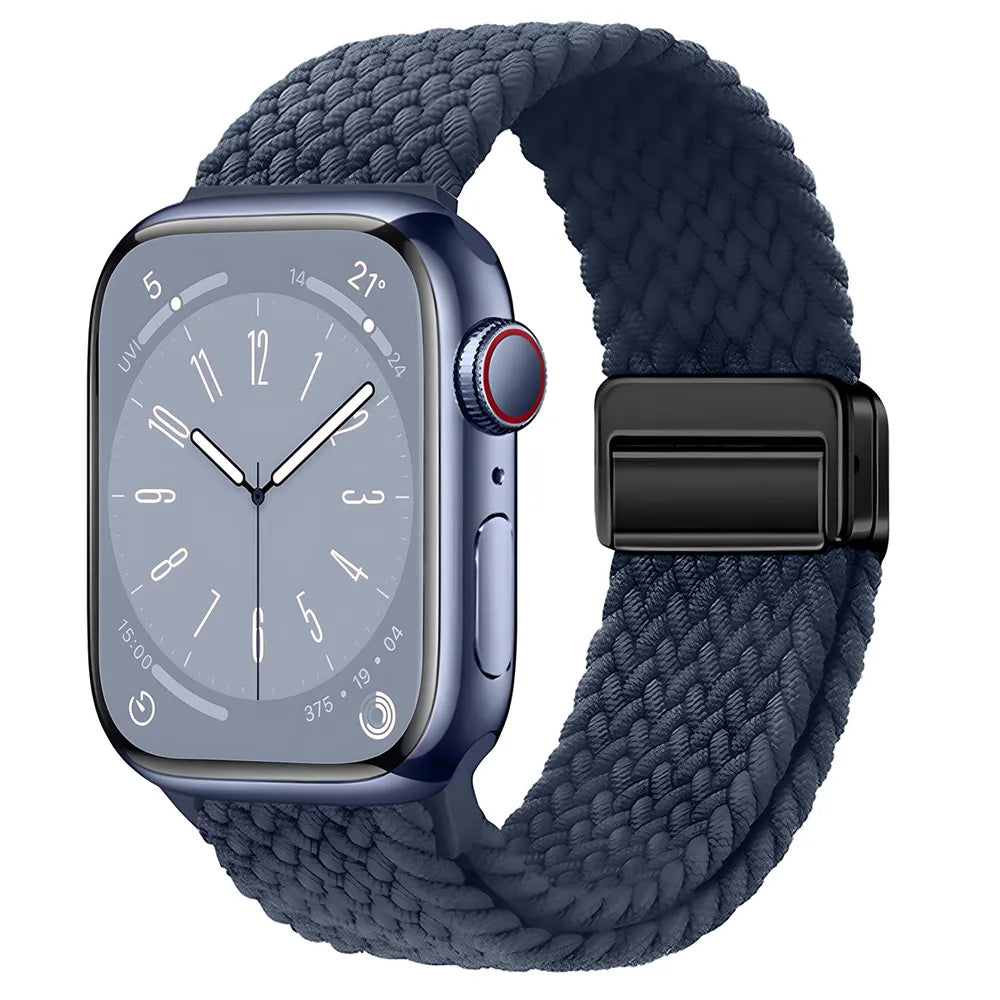 Nylon-Uhrenarmband für Apple Watch 44/45/46/49 mm, Bizon Strap Watch Trenza, Dunkelblau (1/3)