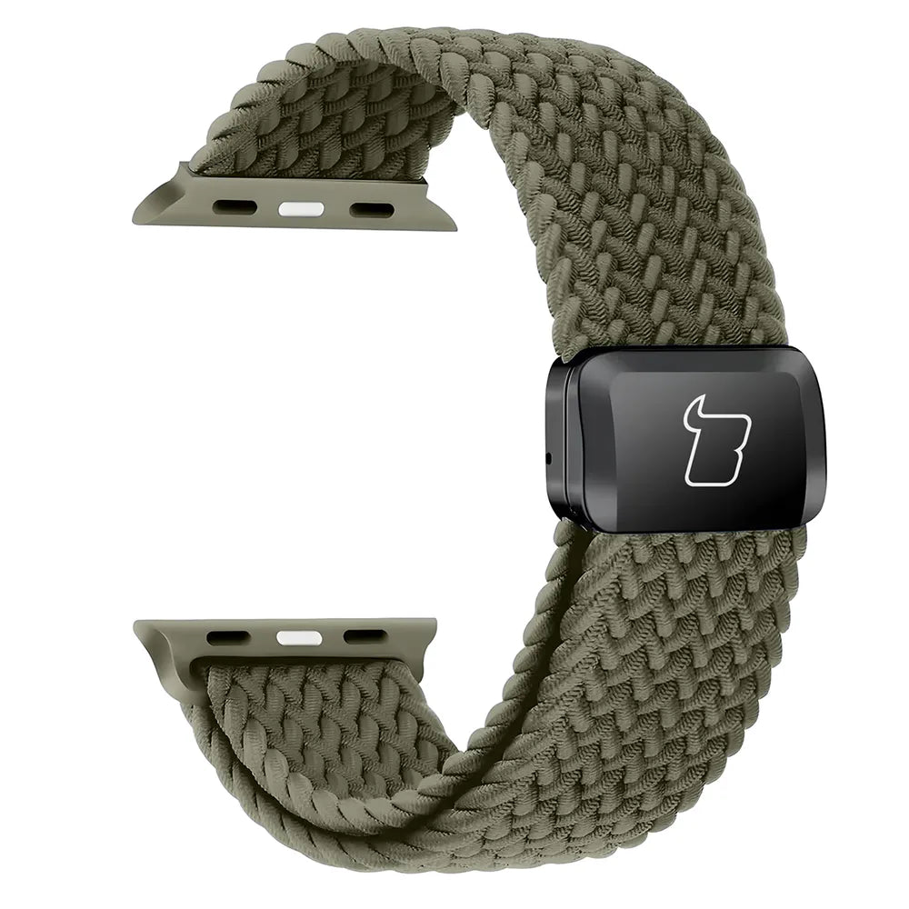 Nylon-Uhrenarmband für Apple Watch 44/45/46/49 mm, Bizon Strap Watch Trenza, Dunkelgrün (3/3)