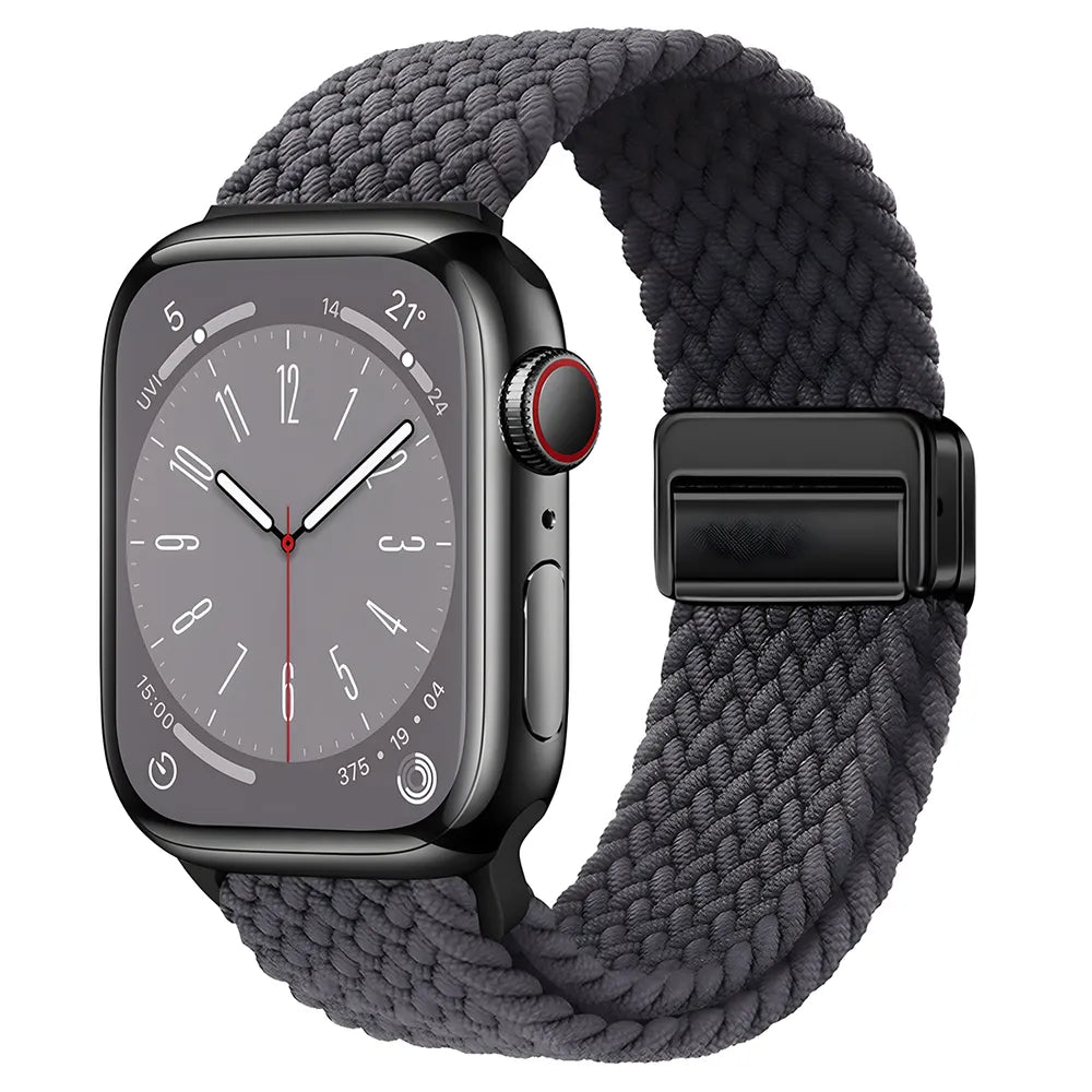 Nylon-Uhrenarmband für Apple Watch 44/45/46/49 mm, Bizon Strap Watch Trenza, Grau (1/3)