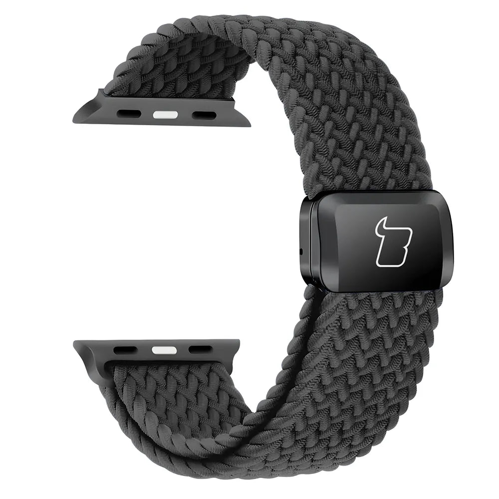 Nylon-Uhrenarmband für Apple Watch 44/45/46/49 mm, Bizon Strap Watch Trenza, Grau (3/3)