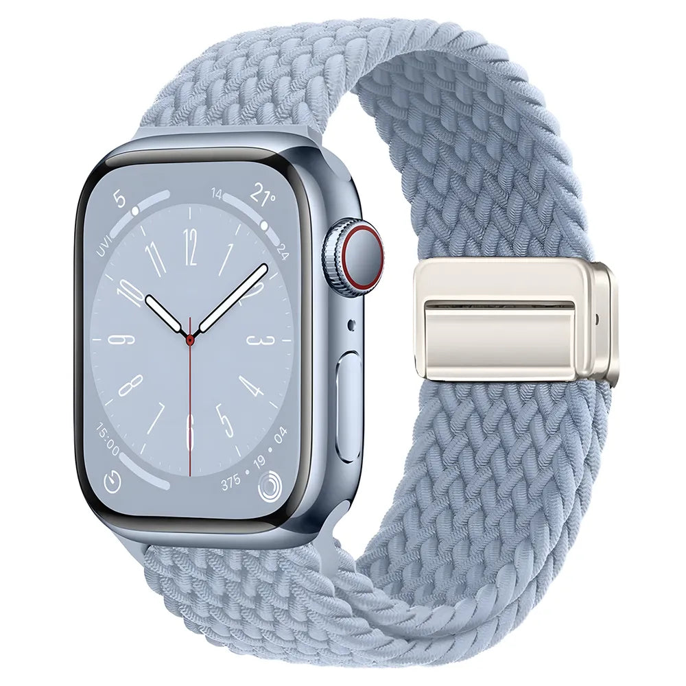 Nylon-Uhrenarmband für Apple Watch 44/45/46/49 mm, Bizon Strap Watch Trenza, Hellblau (1/3)