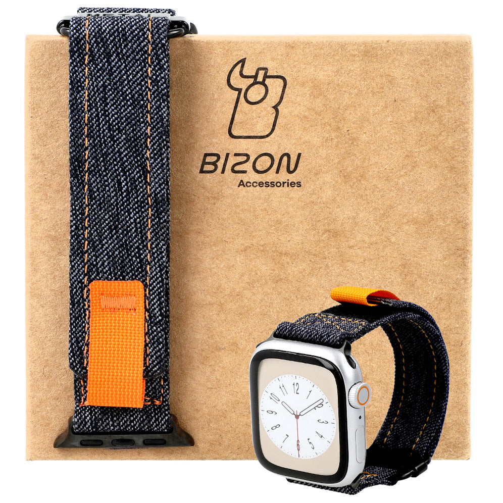 Armband für Apple Watch 38/40/41/42 mm, Bizon Strap Watch Urban, Jeans