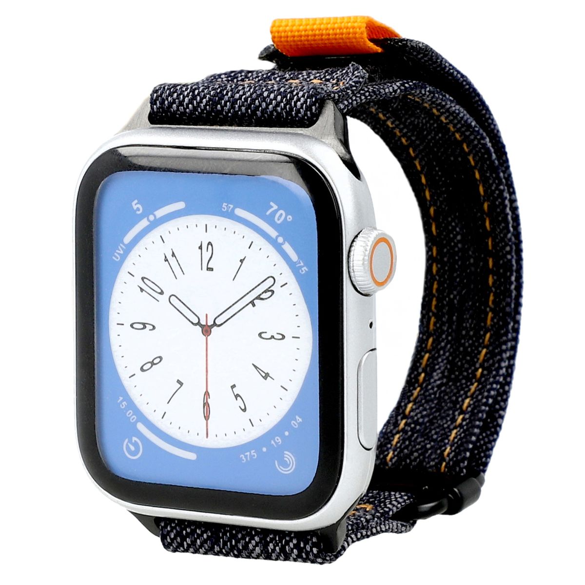 Armband für Apple Watch 44/45/46/49 mm, Bizon Strap Watch Urban, Jeans