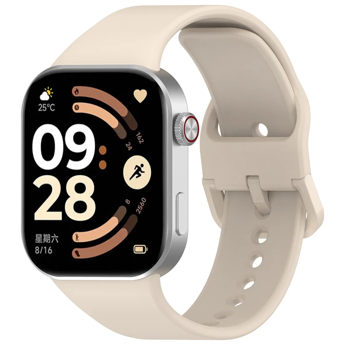 Armband für Xiaomi Redmi Watch 6 / 5 / 4 /Smart Band 10 Pro / 9 Pro / 8 Pro, Bizon Strap Watch Silicone, Beige
