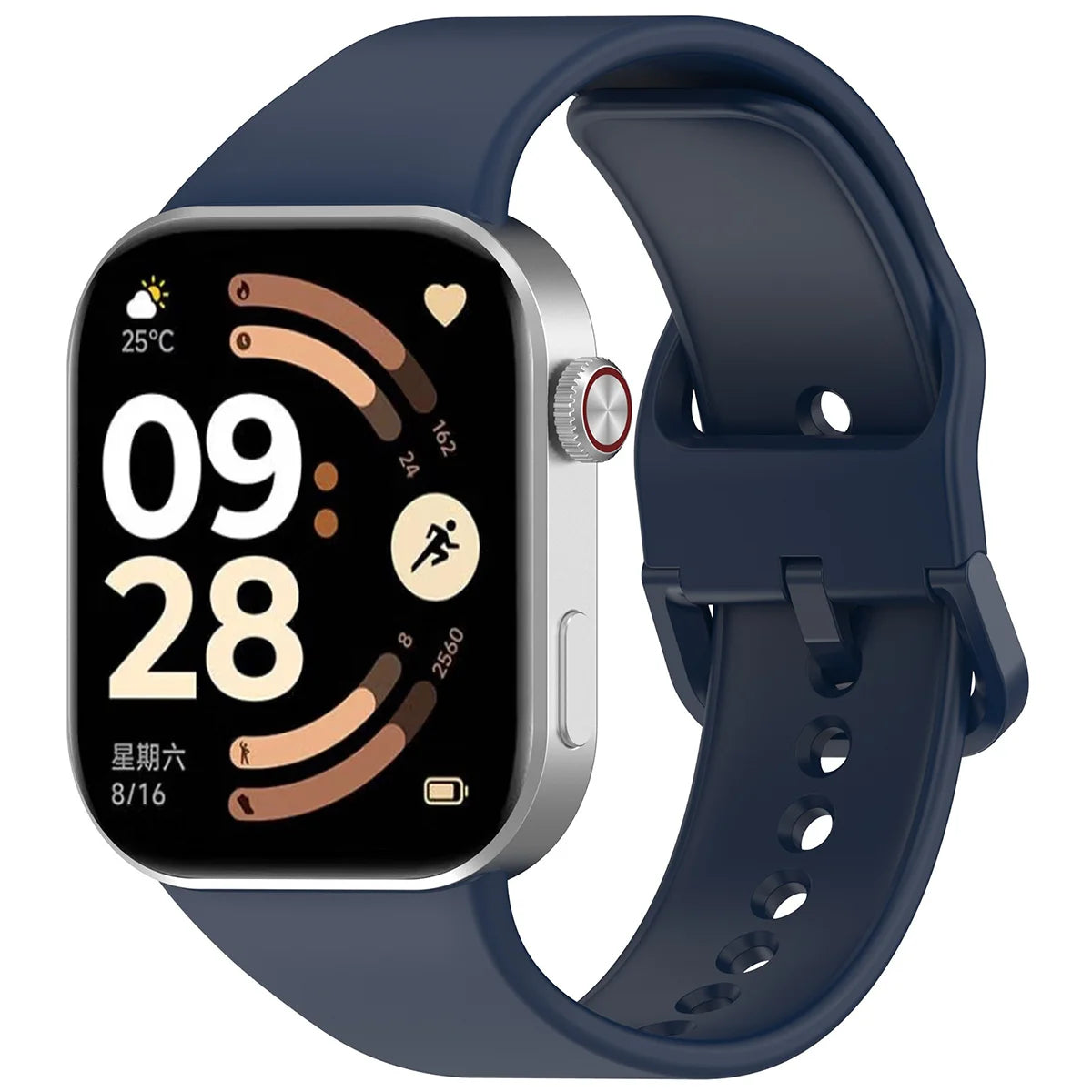 Armband für Xiaomi Redmi Watch 6 / 5 / 4 /Smart Band 10 Pro / 9 Pro / 8 Pro, Bizon Strap Watch Silicone, Dunkelblau