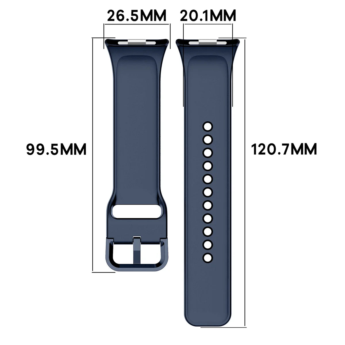 Armband für Xiaomi Redmi Watch 6 / 5 / 4 /Smart Band 10 Pro / 9 Pro / 8 Pro, Bizon Strap Watch Silicone, Dunkelblau