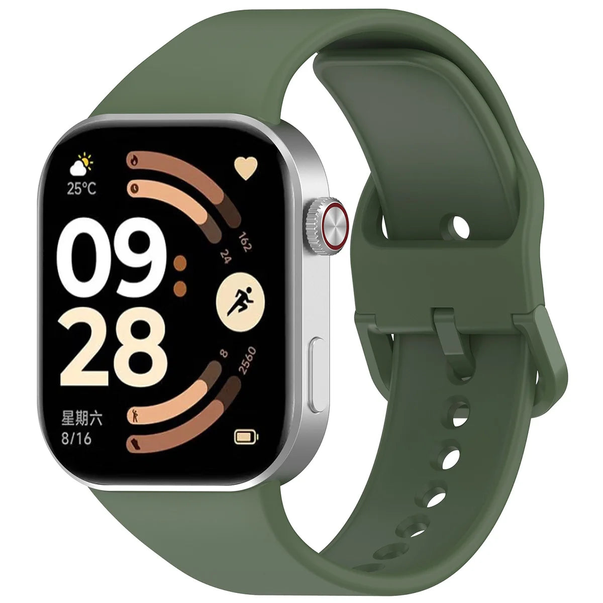 Armband für Xiaomi Redmi Watch 6 / 5 / 4 /Smart Band 10 Pro / 9 Pro / 8 Pro, Bizon Strap Watch Silicone, Dunkelgrün