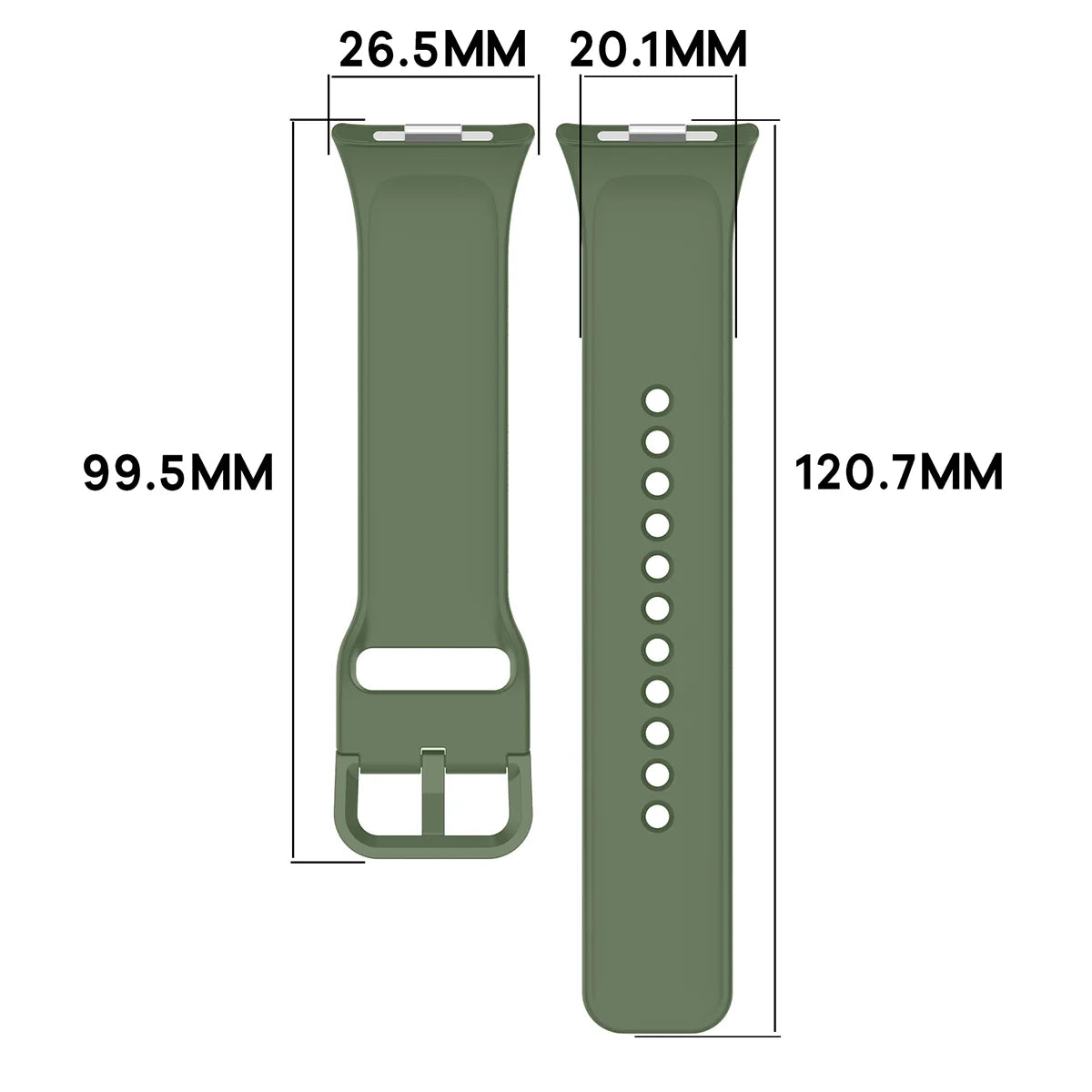 Armband für Xiaomi Redmi Watch 6 / 5 / 4 /Smart Band 10 Pro / 9 Pro / 8 Pro, Bizon Strap Watch Silicone, Dunkelgrün