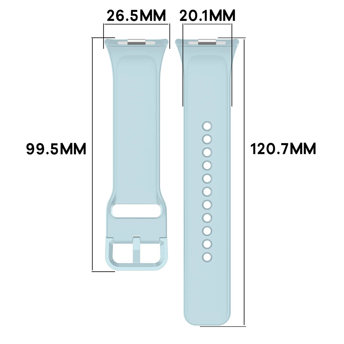 Armband für Xiaomi Redmi Watch 6 / 5 / 4 /Smart Band 10 Pro / 9 Pro / 8 Pro, Bizon Strap Watch Silicone, Hellblau