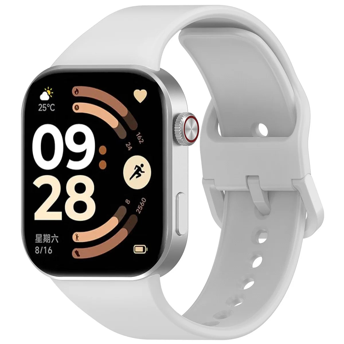 Armband für Xiaomi Redmi Watch 6 / 5 / 4 /Smart Band 10 Pro / 9 Pro / 8 Pro, Bizon Strap Watch Silicone, Hellgrau