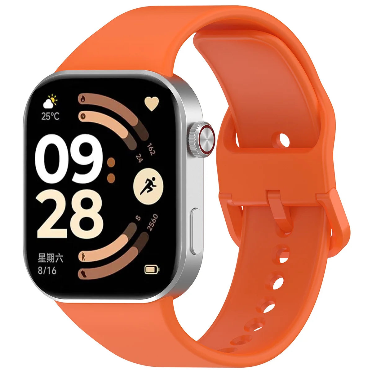 Armband für Xiaomi Redmi Watch 6 / 5 / 4 /Smart Band 10 Pro / 9 Pro / 8 Pro, Bizon Strap Watch Silicone, Orange