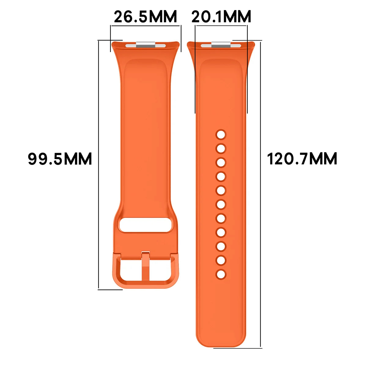 Armband für Xiaomi Redmi Watch 6 / 5 / 4 /Smart Band 10 Pro / 9 Pro / 8 Pro, Bizon Strap Watch Silicone, Orange