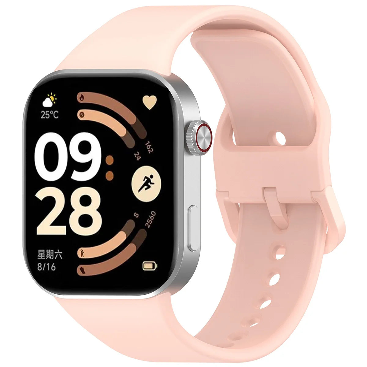 Armband für Xiaomi Redmi Watch 6 / 5 / 4 /Smart Band 10 Pro / 9 Pro / 8 Pro, Bizon Strap Watch Silicone, Rosa