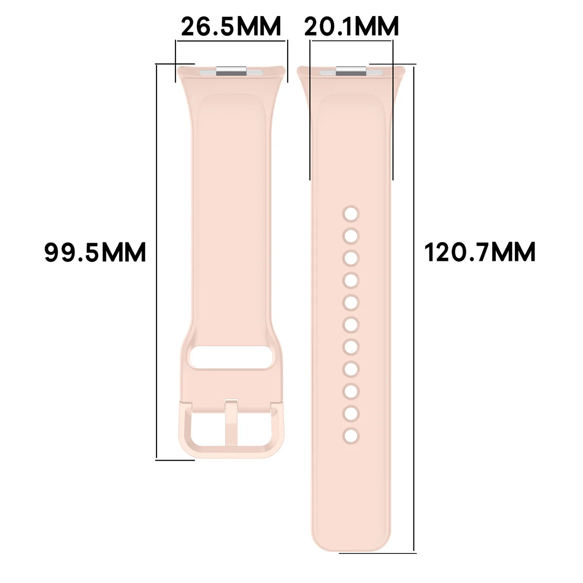 Armband für Xiaomi Redmi Watch 6 / 5 / 4 /Smart Band 10 Pro / 9 Pro / 8 Pro, Bizon Strap Watch Silicone, Rosa