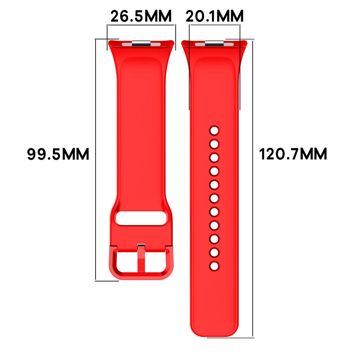 Armband für Xiaomi Redmi Watch 6 / 5 / 4 /Smart Band 10 Pro / 9 Pro / 8 Pro, Bizon Strap Watch Silicone, Rot