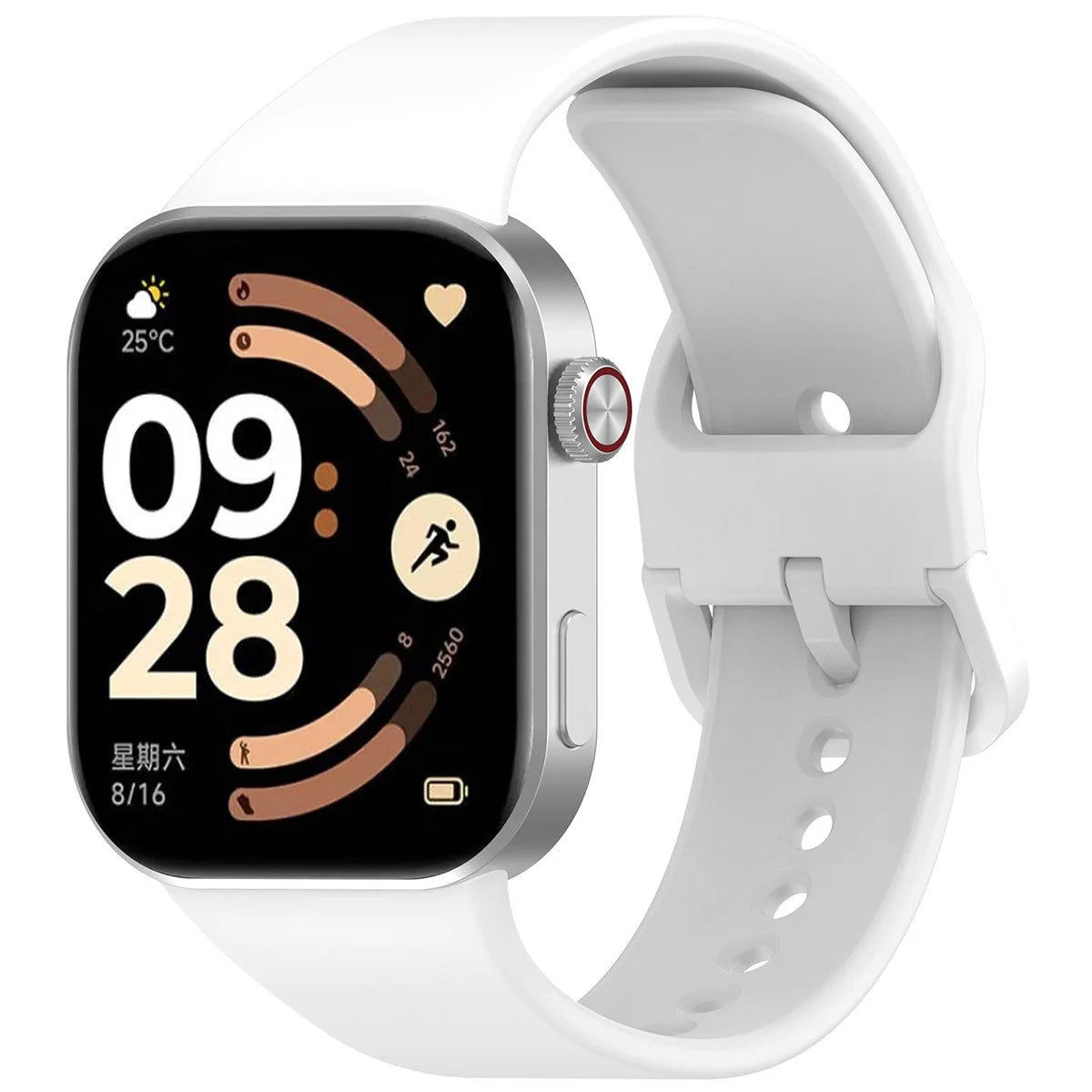 Armband für Xiaomi Redmi Watch 6 / 5 / 4 /Smart Band 10 Pro / 9 Pro / 8 Pro, Bizon Strap Watch Silicone, Weiß
