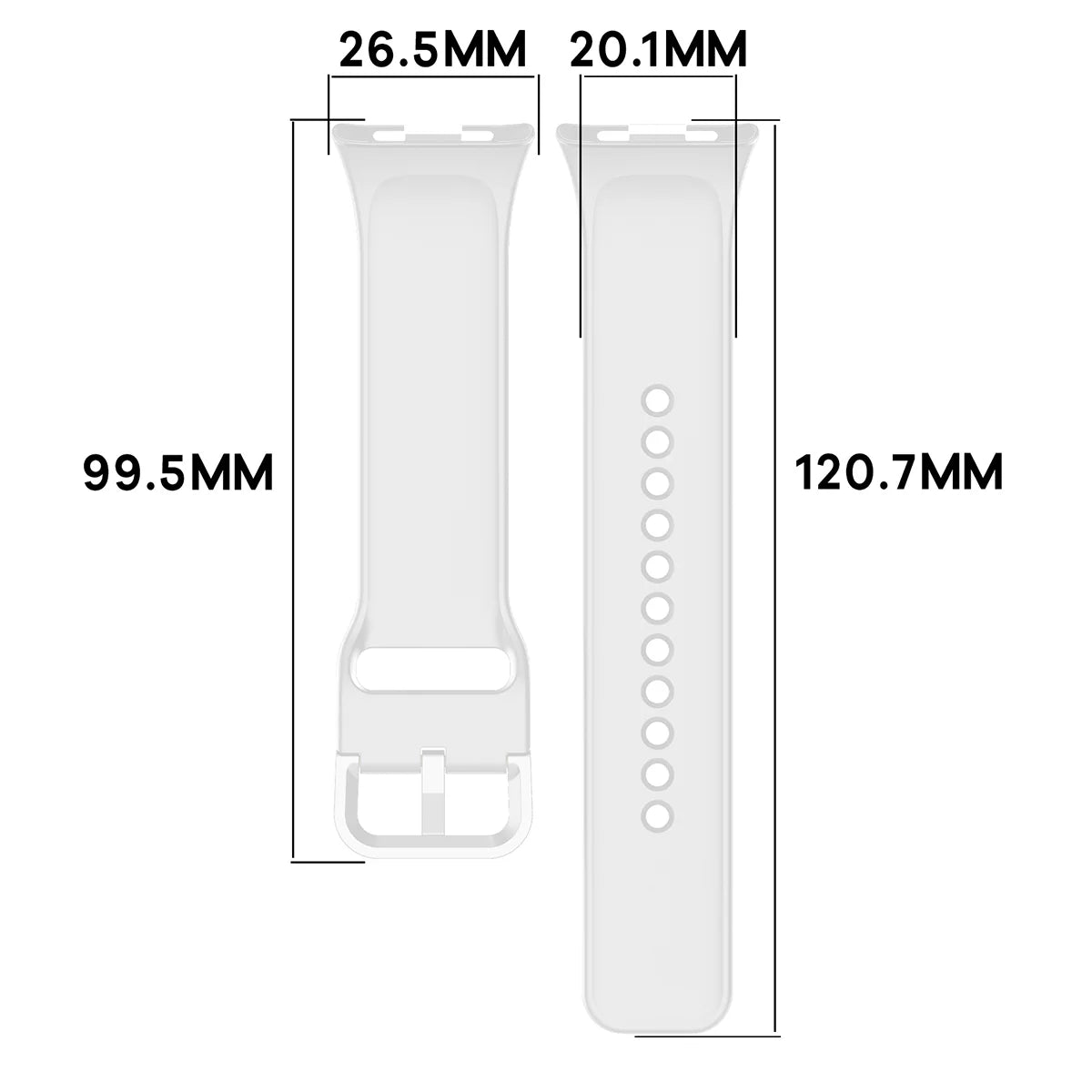 Armband für Xiaomi Redmi Watch 6 / 5 / 4 /Smart Band 10 Pro / 9 Pro / 8 Pro, Bizon Strap Watch Silicone, Weiß