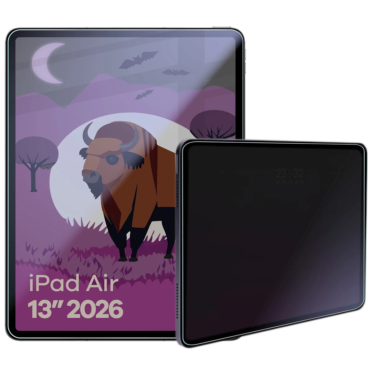 Hybridglas mit Privatschutzfilter für iPad Air 13" M4 2026, Bizon Tab Hybrid Shadow, Matt