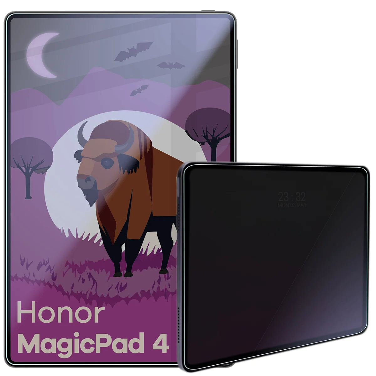 Hybridglas mit Privatschutzfilter für Honor MagicPad 4, Bizon Tab Hybrid Shadow, Matt