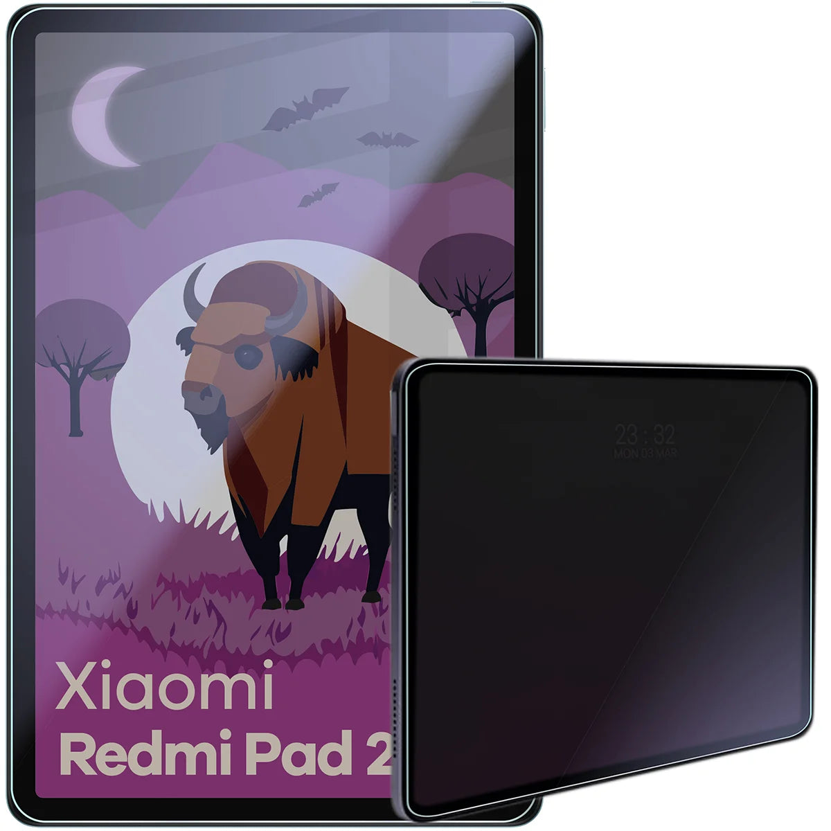 Hybridglas mit Privatschutzfilter für Xiaomi Redmi Pad 2 9.7", Bizon Tab Hybrid Shadow, Matt