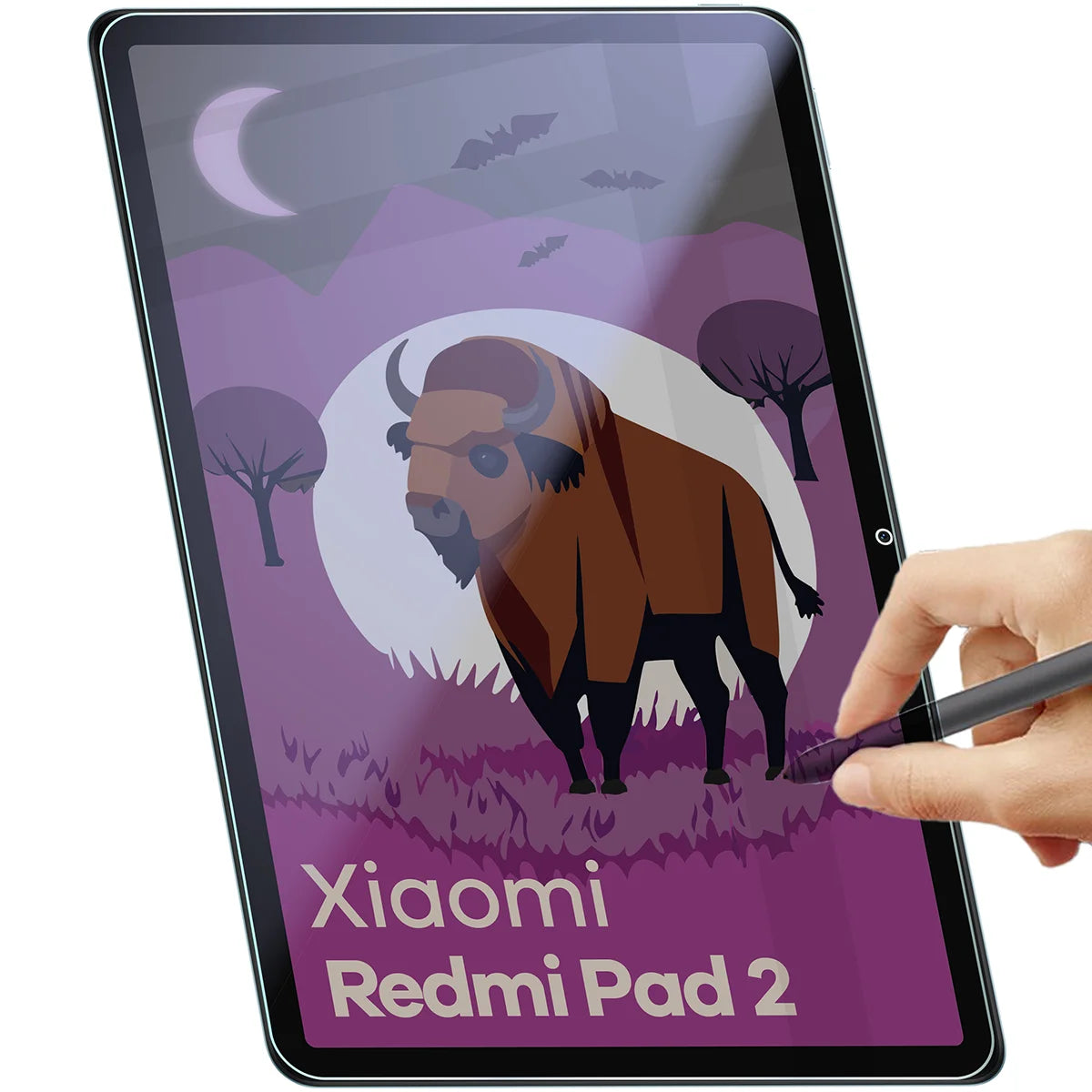 Hybridglas mit Privatschutzfilter für Xiaomi Redmi Pad 2 9.7", Bizon Tab Hybrid Shadow, Matt