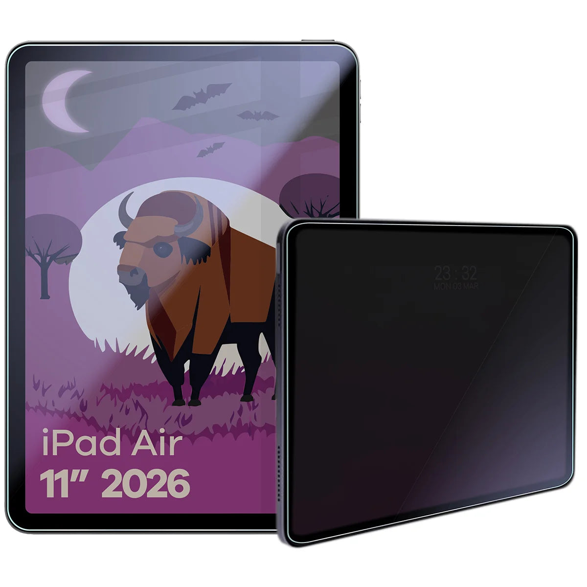 Hybridglas mit Privatschutzfilter für iPad Air 11" M4 2026, Bizon Tab Hybrid Shadow, Matt