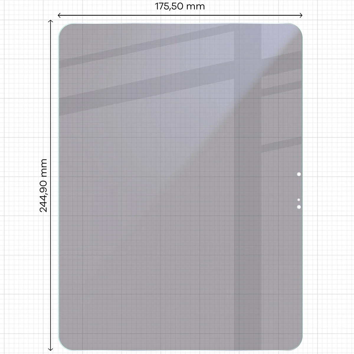 Hybridglas mit Privatschutzfilter für iPad Air 11" M4 2026, Bizon Tab Hybrid Shadow, Matt