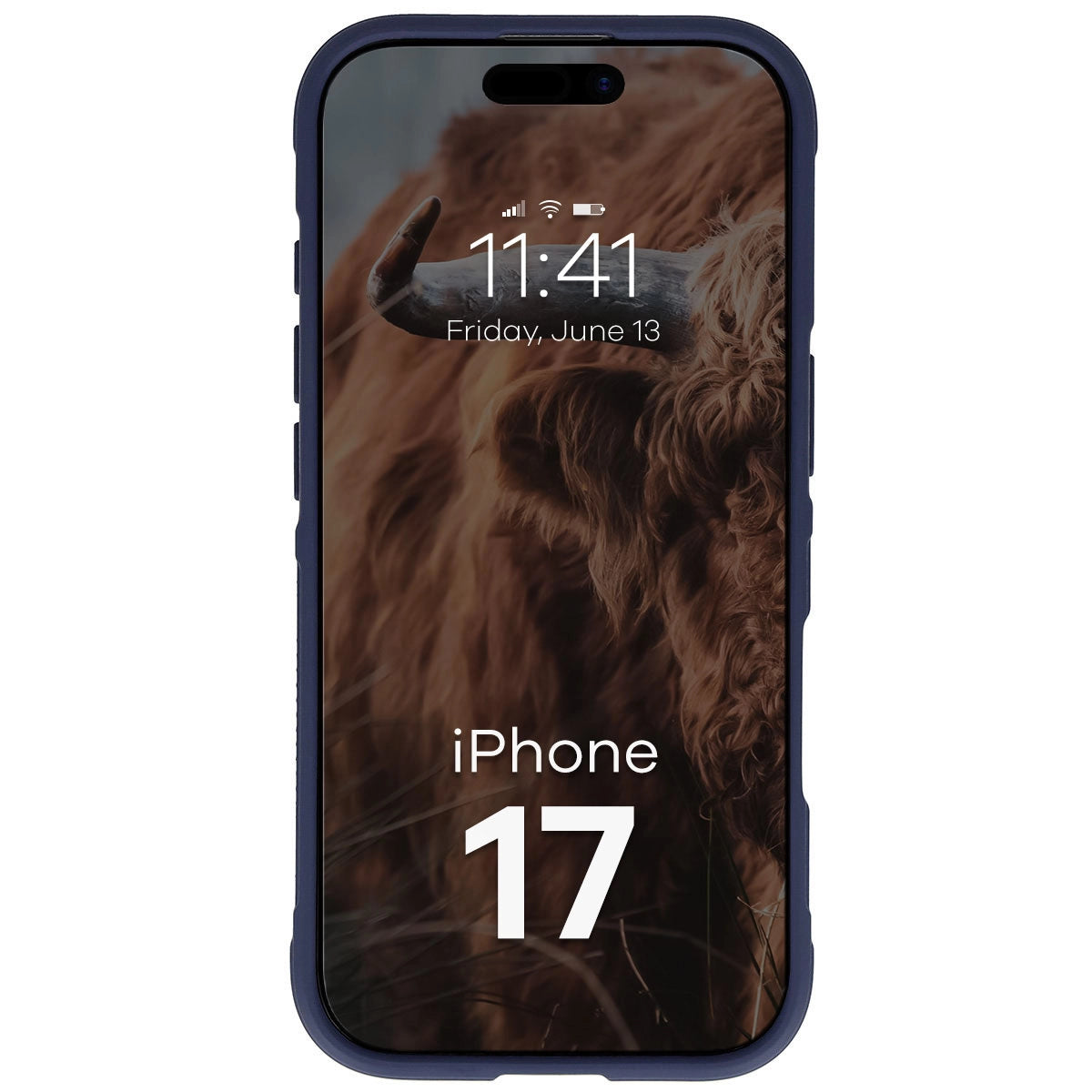 Robuste Handyhülle + gehärtetem Glas für iPhone 17, Bizon Tur Pack, Dunkelblau