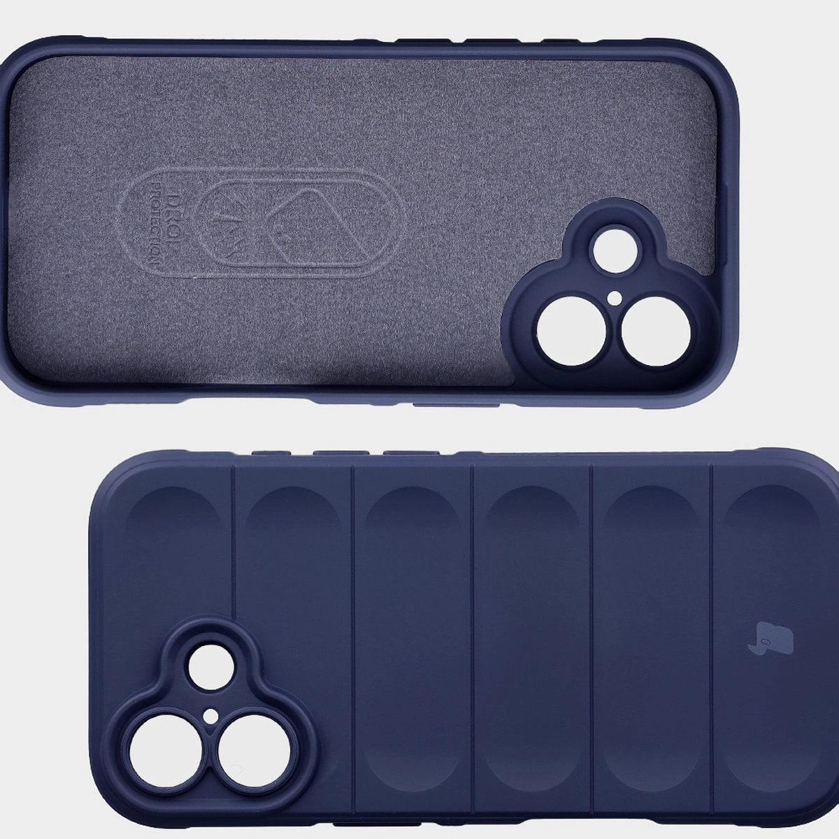 Robuste Handyhülle + gehärtetem Glas für iPhone 17, Bizon Tur Pack, Dunkelblau