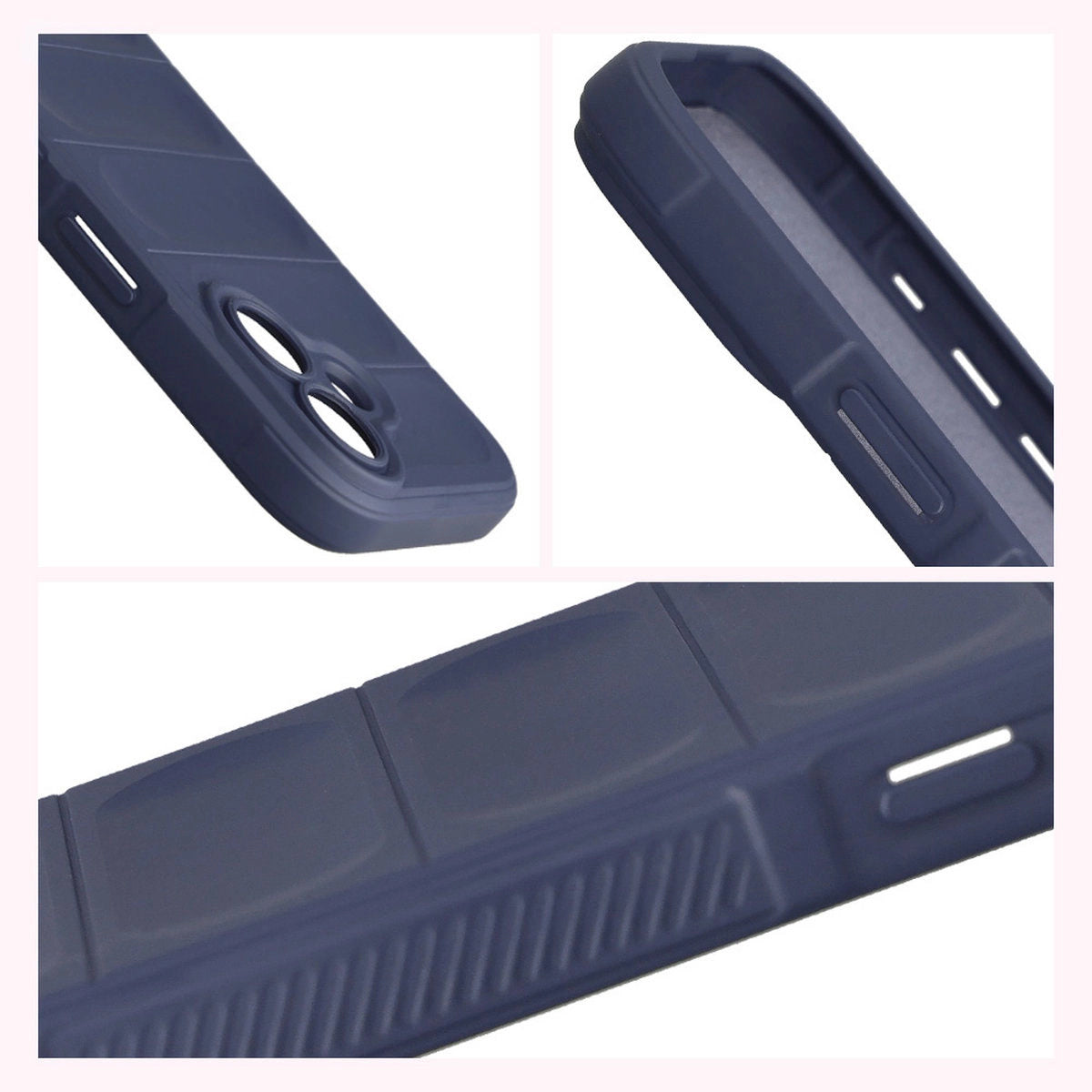 Robuste Handyhülle + gehärtetem Glas für iPhone 17, Bizon Tur Pack, Dunkelblau