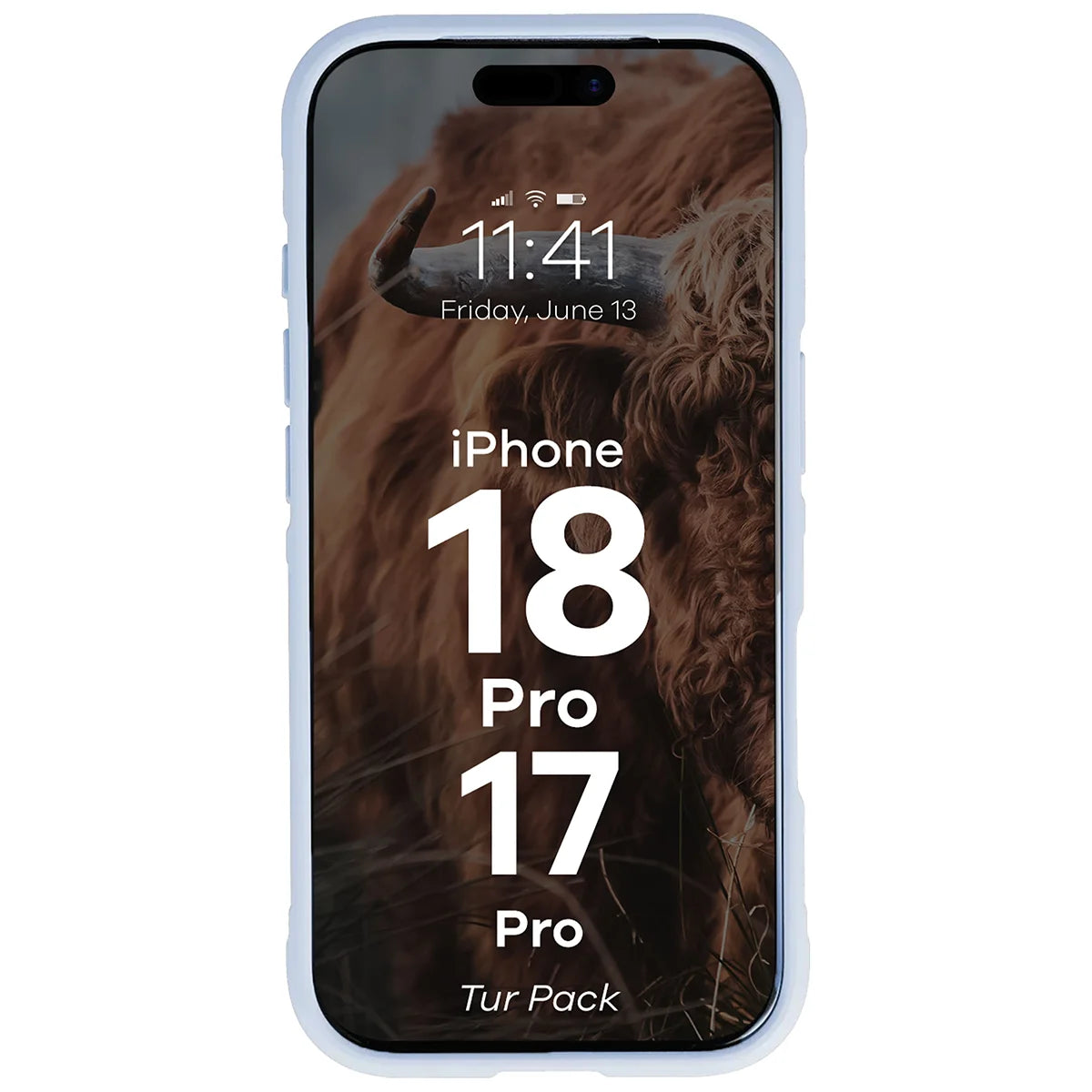 Robuste Handyhülle + gehärtetem Glas für iPhone 17 Pro, Bizon Tur Pack, Hellblau