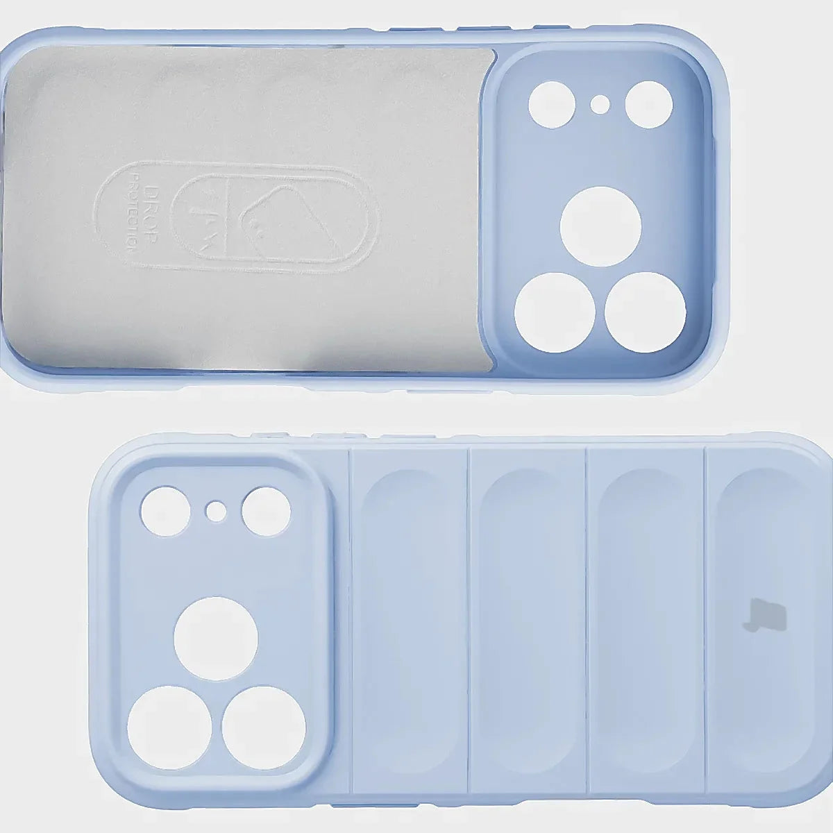 Robuste Handyhülle + gehärtetem Glas für iPhone 17 Pro, Bizon Tur Pack, Hellblau