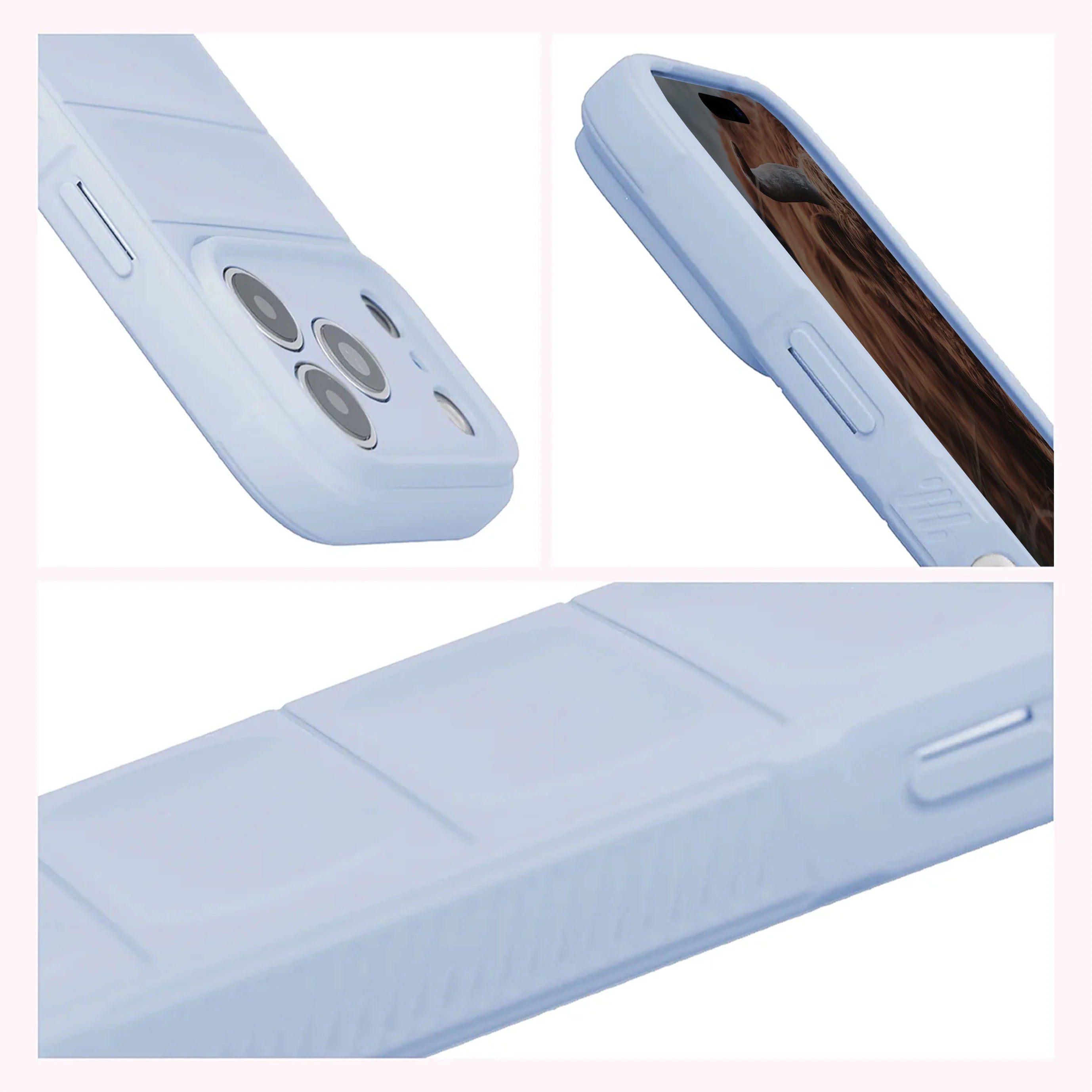 Robuste Handyhülle + gehärtetem Glas für iPhone 17 Pro, Bizon Tur Pack, Hellblau